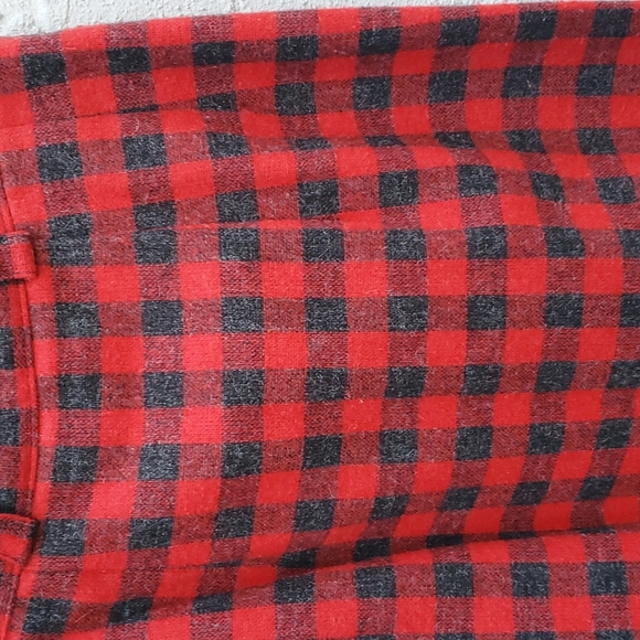 Vintage Red & Dark Gray Checked Buffalo Plaid Pencil Long Skirt - Picture 8 of 13